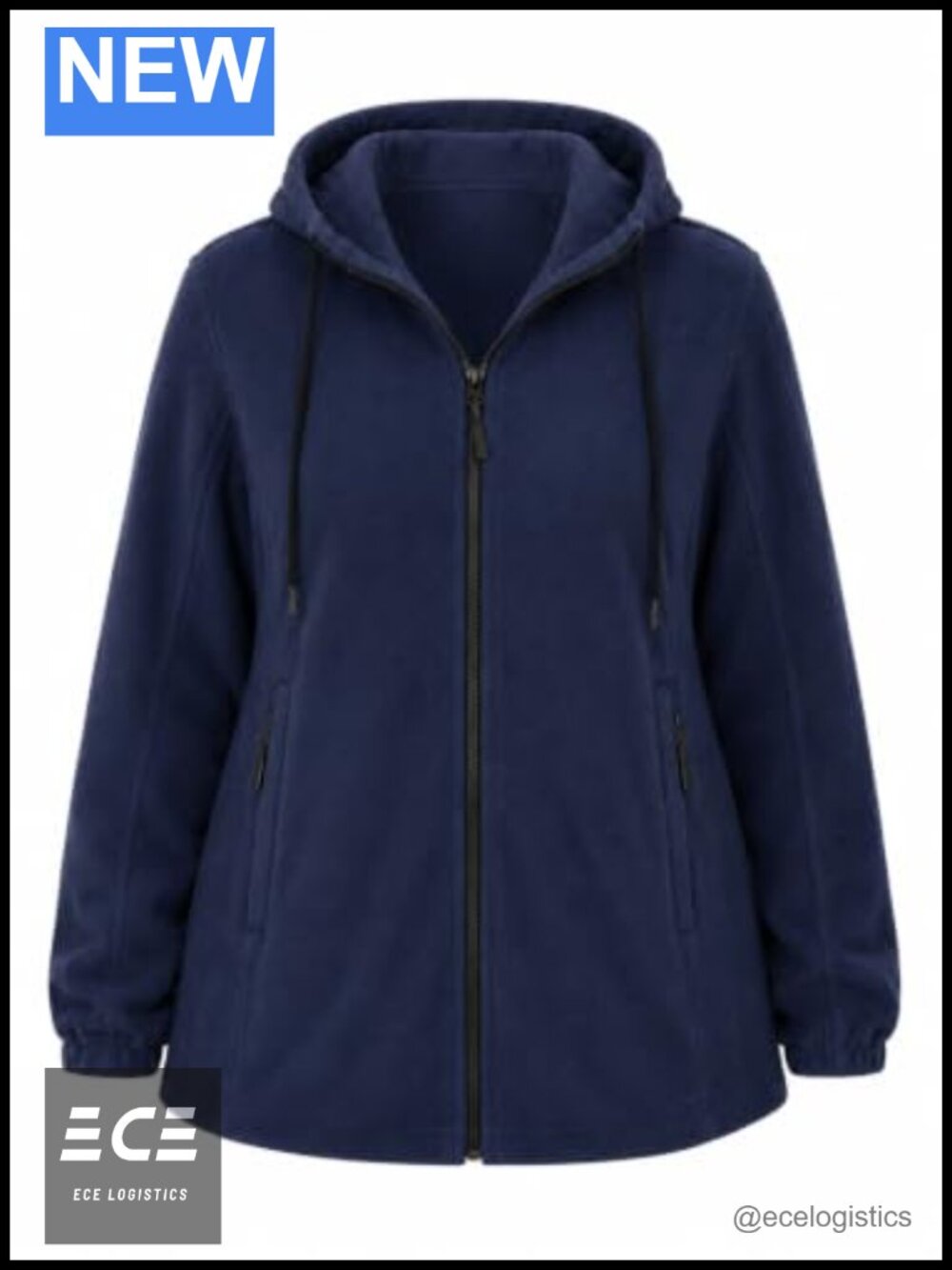 Plus Size Fleece Jacket Zip Up Hoodie Warm Lightweight Casual